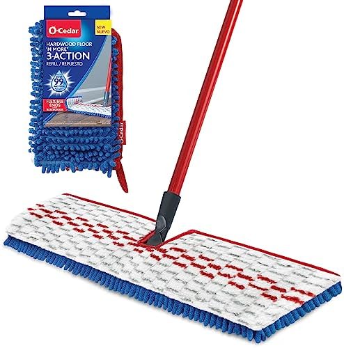 O-Cedar 3-Action Mop with Extra Refill - Red