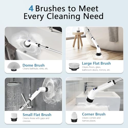TUYU Cordless Electric Spin Scrubber with LED Display 1