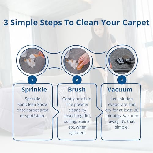SaniClean Dry Carpet Cleaning Powder - Deep Clean Pet Mess Remover