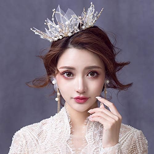 Fashion Round Princess Crown Tiaras with Pearl