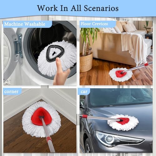 6 Pack Mop Replacement Heads for Oceda EasyWring 1-Tank System