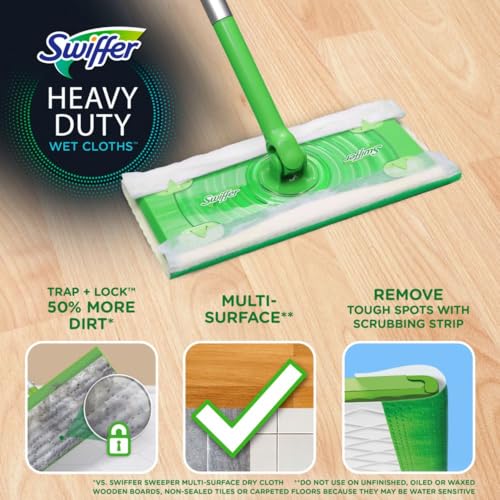 Swiffer SweeperWet Heavy Duty 10 x 8 in Mop Pad Refill 10 Count