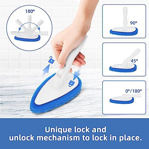 Qaestfy Long Handle Tub Tile Scrubber with 51 Handle