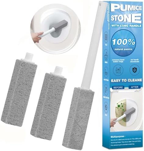 Herda 3 Pack Pumice Stones with Extra Long Handle