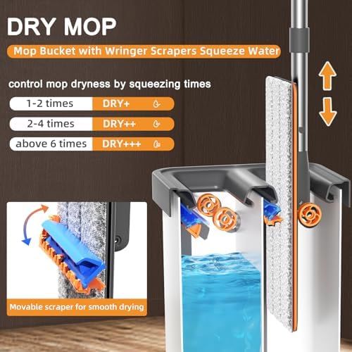 MOPALL Mop and Bucket Set with Wringer for Home
