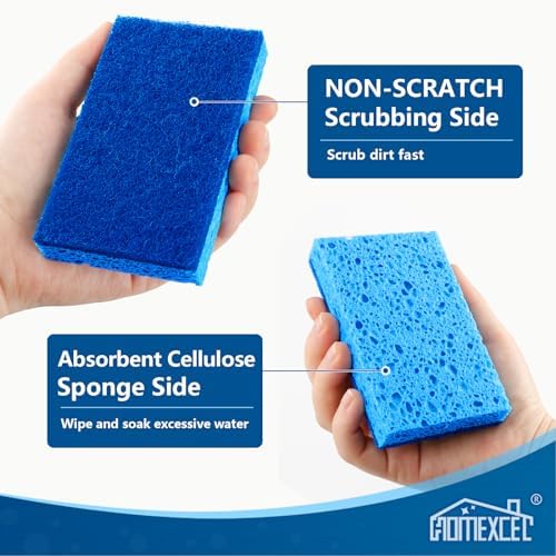 HOMEXCEL 12pcs Non-Scratch Dual Sided Sponges