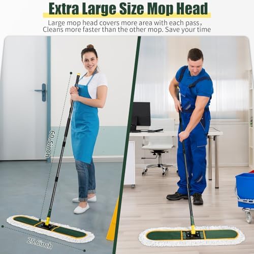 BUVE 24 Inch Commercial Dust Mop with Replacement Pads