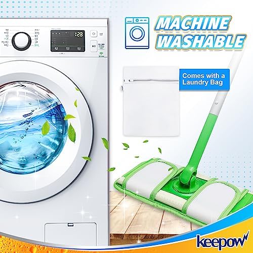 KEEPOW Reusable Mop Pads for Swiffer Sweeper - 5 Pack
