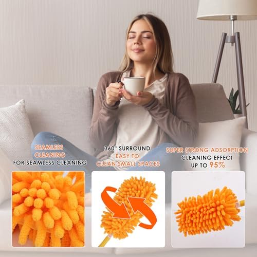 REDONES Reusable Duster Refills for Swiffer - 4 Pack Heavy Duty Dusters