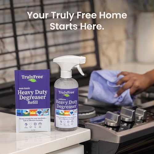 Truly Free Heavy Duty Degreaser - 16oz Reusable Bottle with 2 Refills