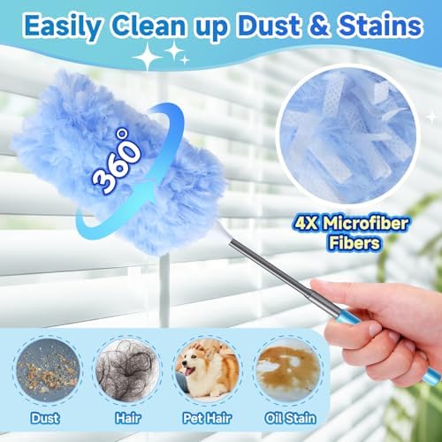 Hakfhsd Duster Refills with 360 Rotation Handle for Swiffer