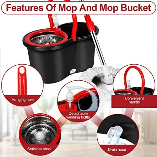 CooFel Spin Mop and Bucket Set with Wringer