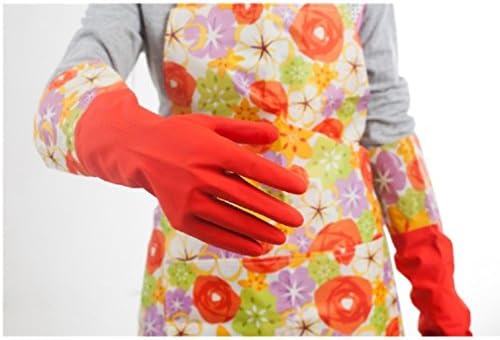 Thick Rubber Cleaning Gloves with Warm Lining 2 Pairs