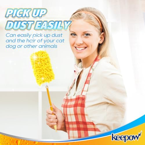 KEEPOW 6 Pack Reusable Duster Refills for Swiffer Handle