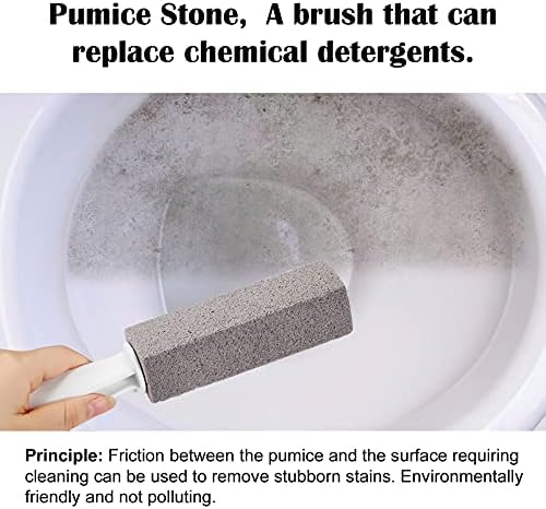 FALAMON 2 Pack Pumice Stone with Handle for Bowl Cleaning