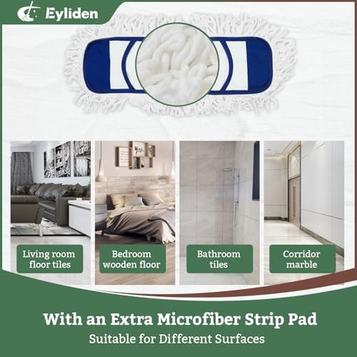 Eyliden Dust Mop with Reusable Pads - Wet Dry Cleaning