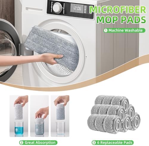 ZJSYJJ Mop and Bucket Set with Wringer for Easy Floor Cleaning