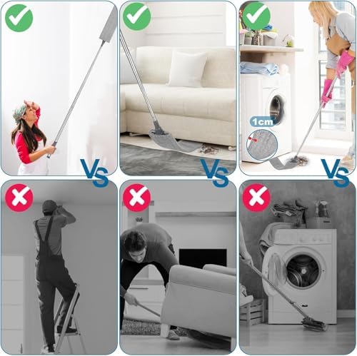 Retractable Gap Dust Cleaner with 30-100 Inch Handle