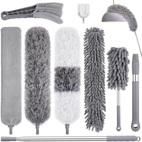 9PCS Extendable Microfiber Duster Kit for Home Cleaning