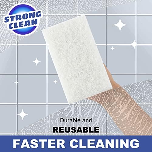 LIOUXUE Handled Bath Scrubber 3 Pads Non-Scratch Cleaning Tool