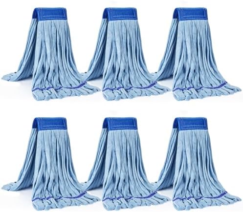 Matthew Cleaning Microfiber Tube Mop Replacement 6 Pack - Medium Blue