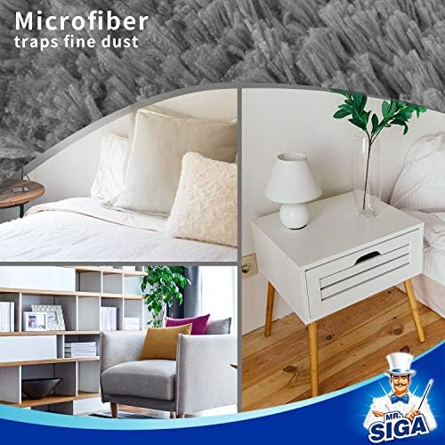 MRSIGA Lint Free Microfiber Duster Gray