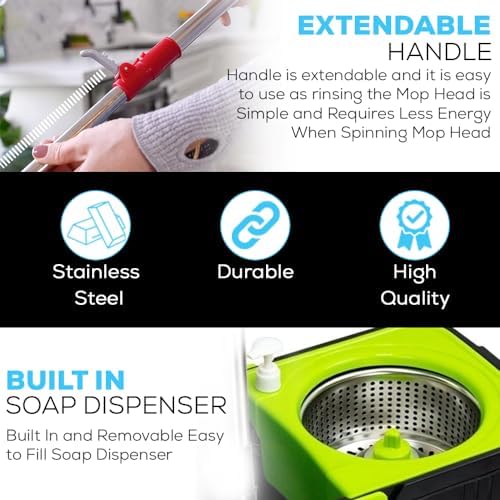 Simpli-Magic 79117 Spin Mop Kit with Refills BlackGreen 1