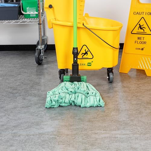 Restaurantware Mop Head Refill - Microfiber Green 5 Inch Headband 18 Ounce Machine Washable