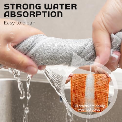 Cecurpo Multipurpose Wire Dishwashing Rags - 5 Pack Durable Scrubbing Pads for Kitchen