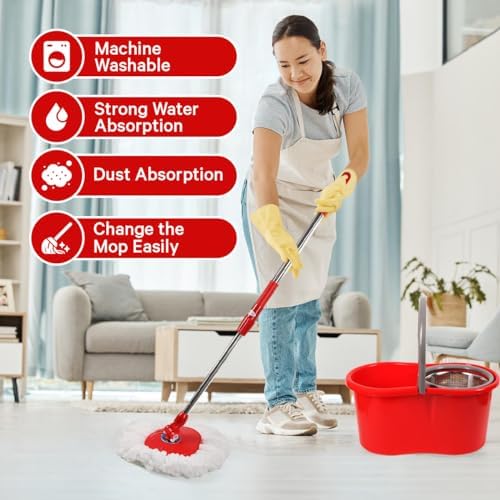 TAKTICK Spin Mop Bucket Set with Wringer