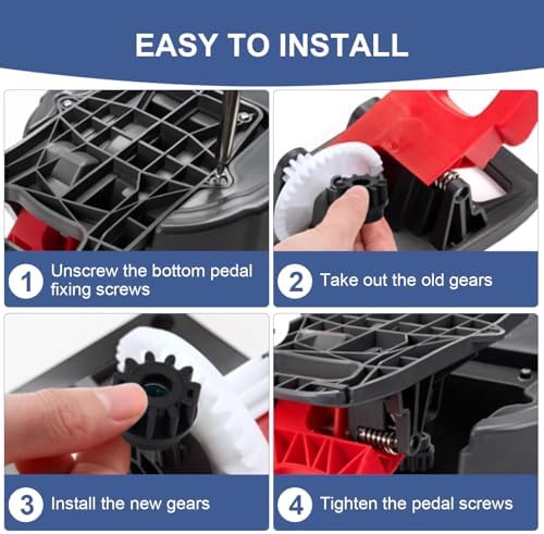 Sgizoku Pedal Bearing Replacement for OCedar Mop Bucket - 4Pcs Black Set