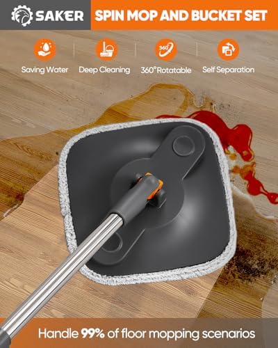 Saker Mop and Bucket Set with Wringer Deep Cleaning
