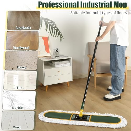 BUVE 24 Inch Commercial Dust Mop with Replacement Pads