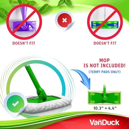 VanDuck Reusable Cotton Mop Pads 2-Pack for Swiffer Sweeper