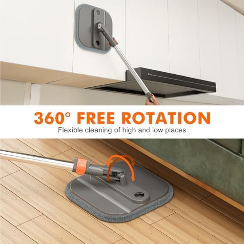 INWEJIA Spin Mop Bucket Set with 90 Foldable and 360 Rotating Head