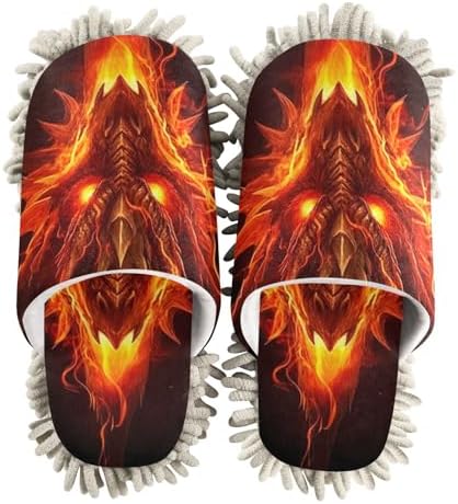 FLildon Microfiber Mopping Slippers with Dragon Head Design