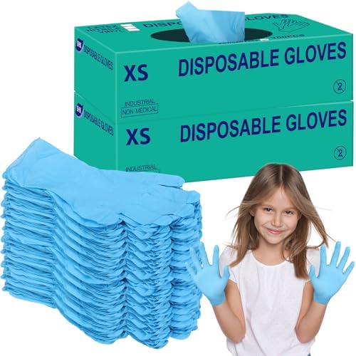 Woanger 200 Piece Nitrile Gloves for Kids X-Small