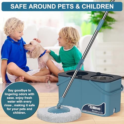RinseWise Spin Mop and Bucket Set with 6 Replacement Heads