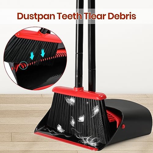 TreeLen Broom and Dustpan Set for Home Cleaning