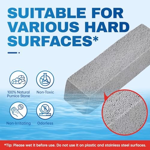 Vacplus Toilet Brush - Pumice Stone Cleaner with Long Handle 2 Pack