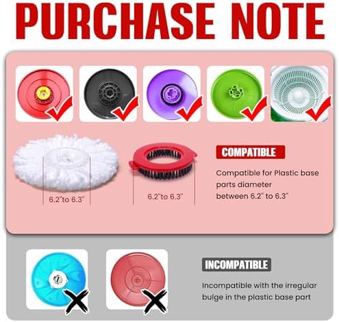 BOCA STORY Circle Mop Heads 4Pcs Scrub Brush