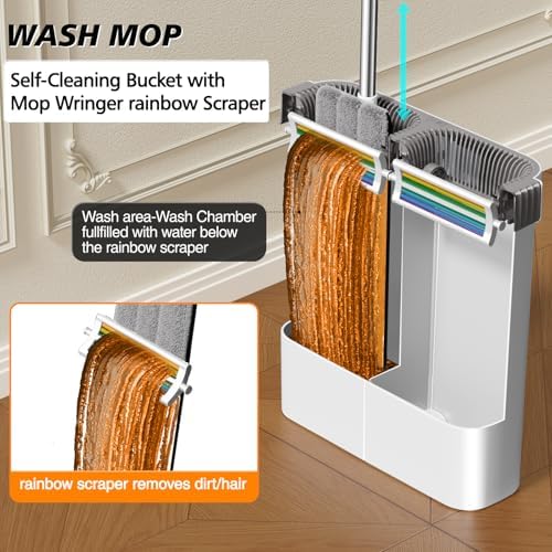 CTIME Mop and Bucket Set with Wringer for All Floors