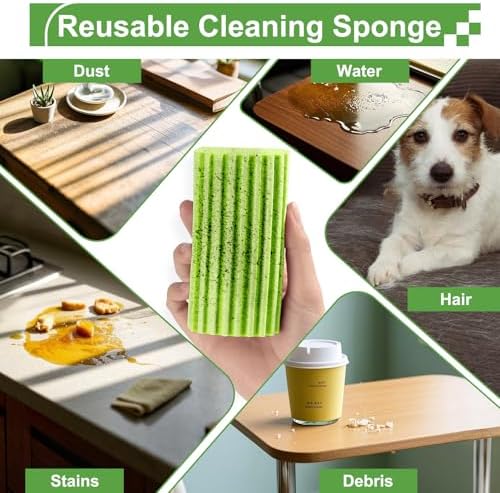 4-Pack Damp Clean Duster Sponge for Blinds Glass and More