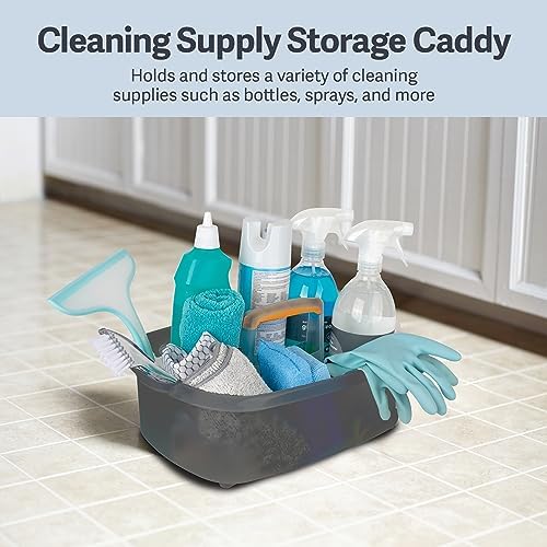 Casabella Plastic Cleaning Storage Caddy with Handle 185 Gallon Gray and Orange