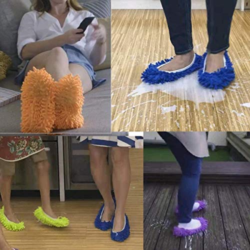 SUSIFT 10 PCS Dust Duster Mop Slippers - Washable Multi-Functional