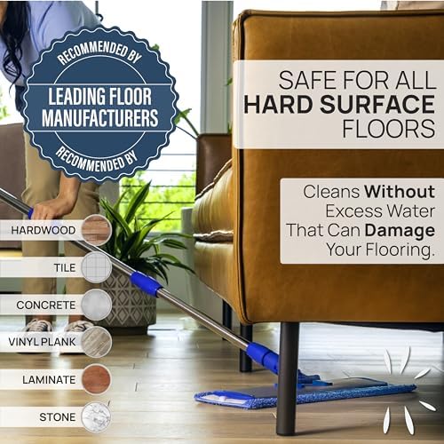 18 Heavy Duty Microfiber Floor Mop - No Buckets Needed 1