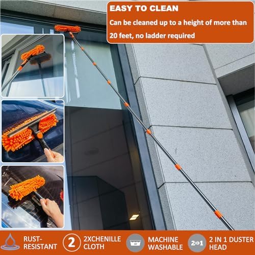 20 FT High Reach Duster Kit with 3-14 ft Pole