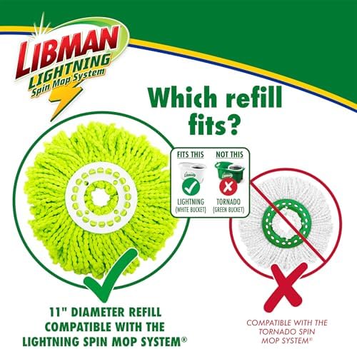 Libman Lightning Spin Mop System Plus 3 Refill Heads