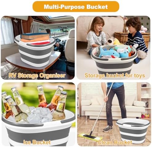 COKIHOM Collapsible Mop Bucket with Handle 42 Gallons