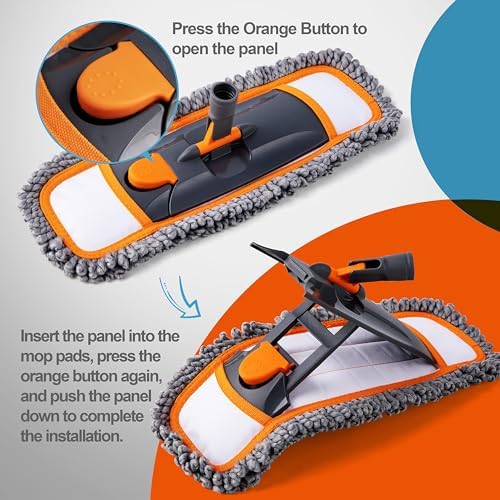 CLEANHOME Dust Mop with 3 Washable Pads and 55 Extendable Handle 1